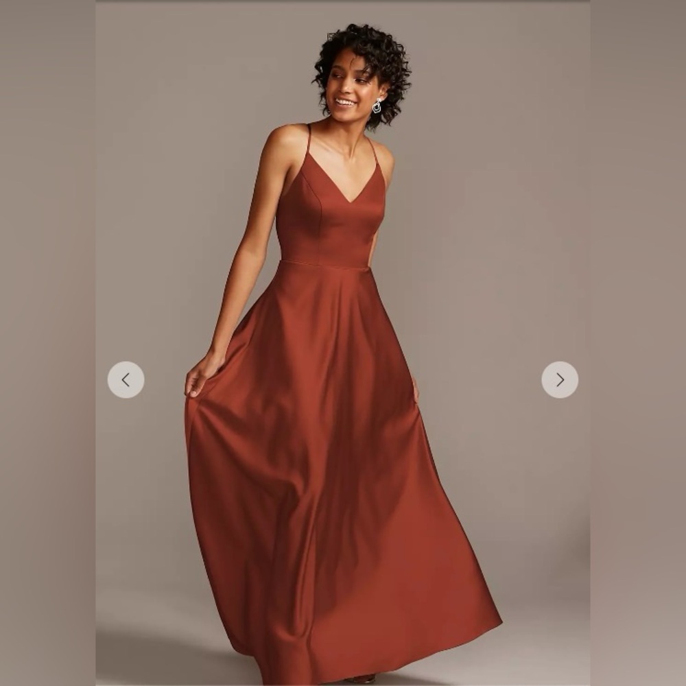Spaghetti Strap A-Line Long Dress from David’s Bridal